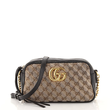 Gucci GG Marmont Shoulder Bag Diagonal Quilted GG Canvas Small