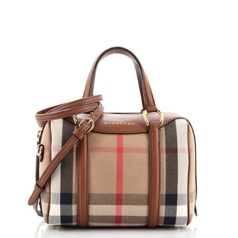 Burberry Alchester Convertible Satchel House Check Canvas Small