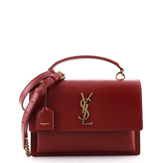 Saint Laurent Sunset Top Handle Shoulder Bag Leather Medium