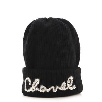Chanel Logo Beanie Cashmere with Pearls