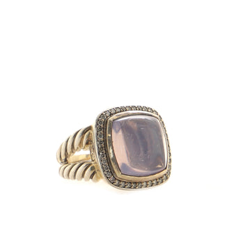 David Yurman Albion Ring Sterling Silver with Lavender Moon Quartz and Diamonds 14mm