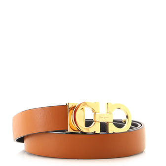 Salvatore Ferragamo Gancini Reversible Belt Leather Thin