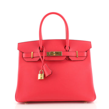 Hermes Birkin Handbag Pink Epsom with Gold Hardware 30