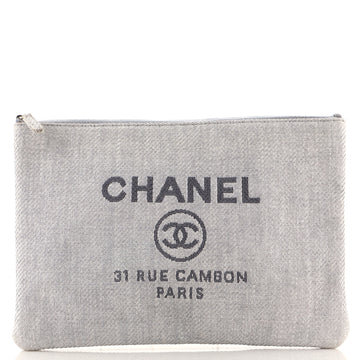 Chanel Deauville Pouch Raffia Large