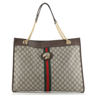Gucci Rajah Chain Tote GG Coated Canvas Large
