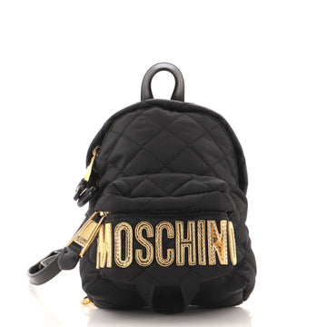 Moschino Logo Patch Backpack Quilted Nylon Mini