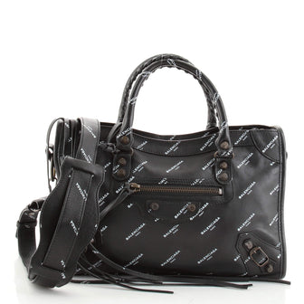 Balenciaga Logo City Classic Studs Bag Leather Small