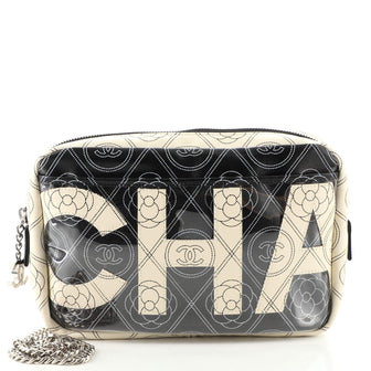 Chanel Logo Camera Bag Printed Coated Canvas Medium