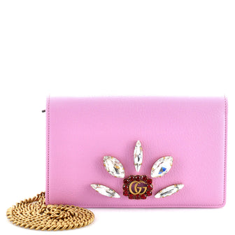 Gucci GG Marmont Chain Wallet Embellished Leather Mini