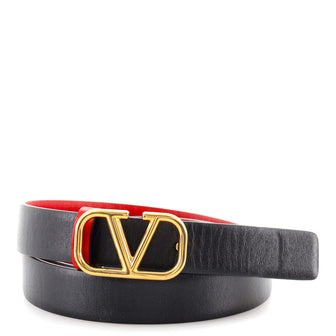 Valentino VLogo Reversible Belt Leather Thin