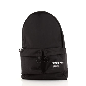 Off White Double Front Pocket Backpack Printed Canvas