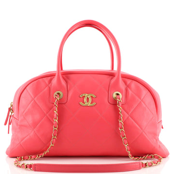 Chanel CC Chain Bowling Bag Quilted Lambskin Medium