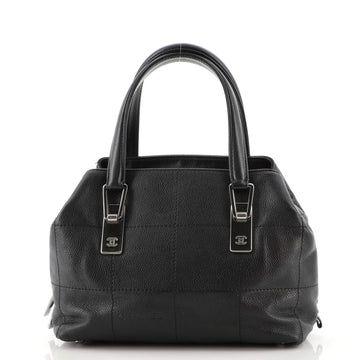 Chanel Square Stitch Satchel Quilted Caviar Small