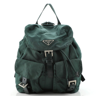 Prada Double Front Pocket Backpack Tessuto Small