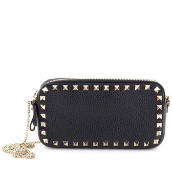 Valentino Rockstud Double Zip Crossbody Bag Leather Small