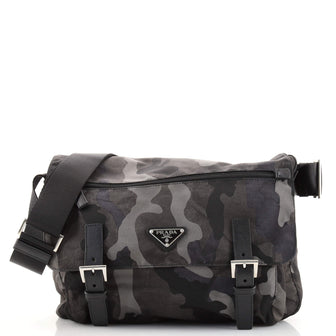 Prada Camouflage Messenger Bag Printed Tessuto Small