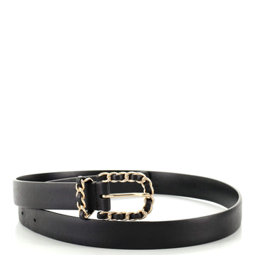 Chanel Logo Chain Buckle Belt Leather