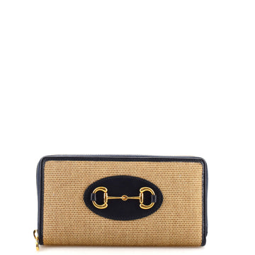 Gucci Horsebit 1955 Zip Around Wallet Canvas with Leather Long
