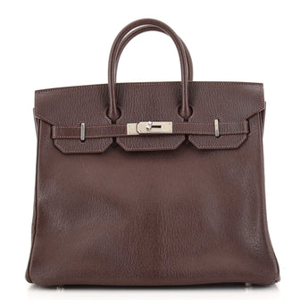 Hermes HAC Birkin Bag Brown Chevre de Coromandel with Palladium Hardware 32