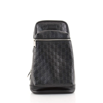 Gucci Signature Slim Crossbody Bag Guccissima Leather Small