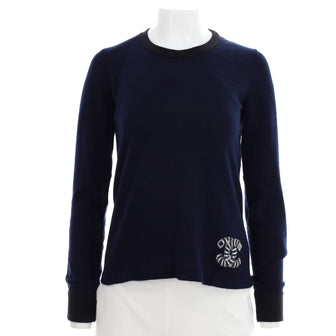 Chanel Women's Logo Patch Crewneck Pullover Cashmere Blend