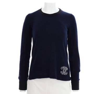 Chanel Women's Logo Patch Crewneck Pullover Cashmere Blend