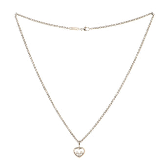 Chopard Happy Diamonds 3 Diamond Heart Pendant Necklace 18K White Gold and Diamonds
