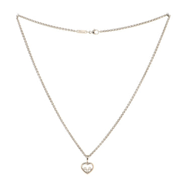 Chopard Happy Diamonds 3 Diamond Heart Pendant Necklace 18K White Gold and Diamonds