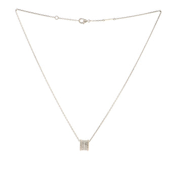 Van Cleef & Arpels Perlee 3 Row Pendant Necklace 18K White Gold and Diamonds