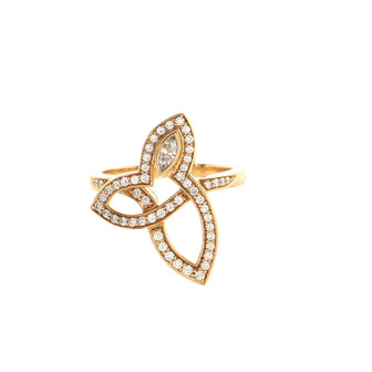 Harry Winston Lily Cluster Ring 18K Rose Gold and Diamonds