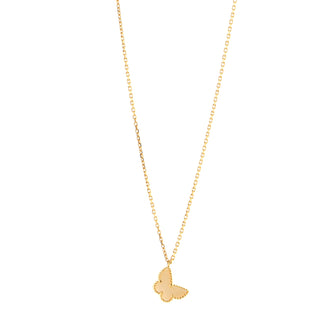 Van Cleef & Arpels Sweet Alhambra Butterfly Pendant Necklace 18K Yellow Gold and Mother of Pearl