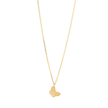 Van Cleef & Arpels Sweet Alhambra Butterfly Pendant Necklace 18K Yellow Gold and Mother of Pearl