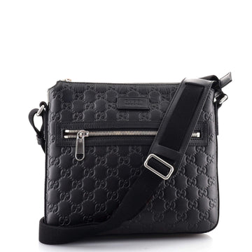 Gucci Signature Zip Messenger Bag Guccissima Leather Medium