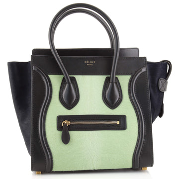 Celine Tricolor Luggage Bag Pony Hair and Leather Micro