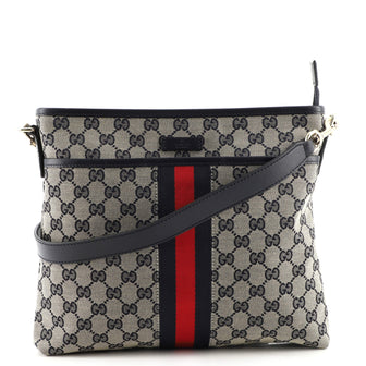 Gucci Front Pocket Web Messenger GG Canvas Small