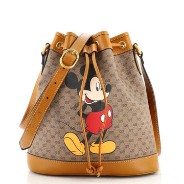 Gucci Disney Mickey Mouse Bucket Bag Printed Mini GG Coated Canvas