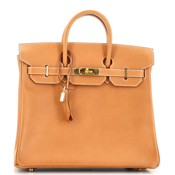 Hermes HAC Birkin Bag Brown Ardennes with Gold Hardware 32
