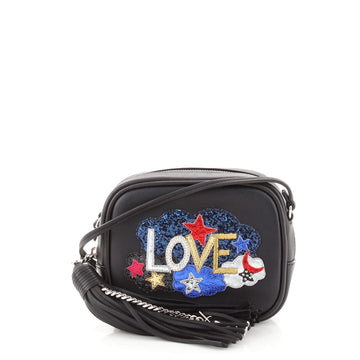 Saint Laurent Classic Monogram Blogger Crossbody Bag Patch Embellished Leather Small