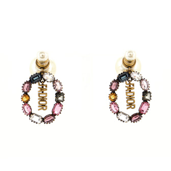 Christian Dior J'Adior Star Tribales Drop Earrings Metal with Faux Pearls and Crystals