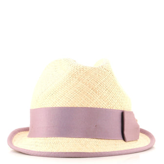 Gucci Fedora Hat Straw with Ribbon Detail