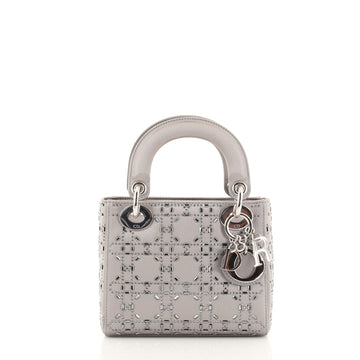 Christian Dior Lady Dior Bag Crystal Embellished Cannage Quilt Satin Mini