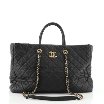 Chanel Coco Handle Shopping Tote Quilted Caviar Large