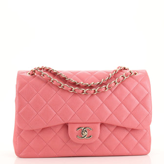 Chanel Classic Double Flap Bag Quilted Caviar Jumbo