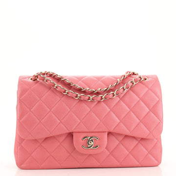 Chanel Classic Double Flap Bag Quilted Caviar Jumbo