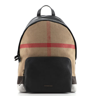 Burberry Abbeydale Backpack House Check Canvas and Leather Medium