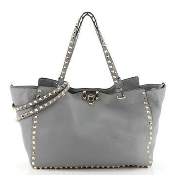 Valentino Rockstud Tote Pebbled Leather Medium