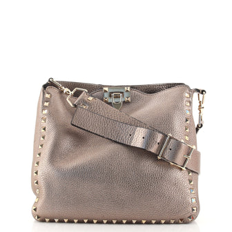 Valentino Rockstud Flip Lock Messenger Bag Leather Small