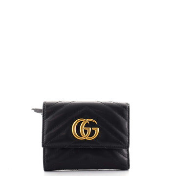 Gucci GG Marmont Trifold Wallet Matelasse Leather Compact