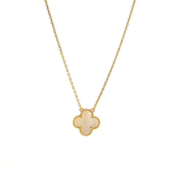 Van Cleef & Arpels Vintage Alhambra Pendant Necklace 18K Yellow Gold and Mother of Pearl