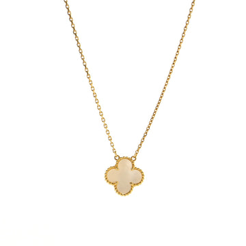 Van Cleef & Arpels Vintage Alhambra Pendant Necklace 18K Yellow Gold and Mother of Pearl